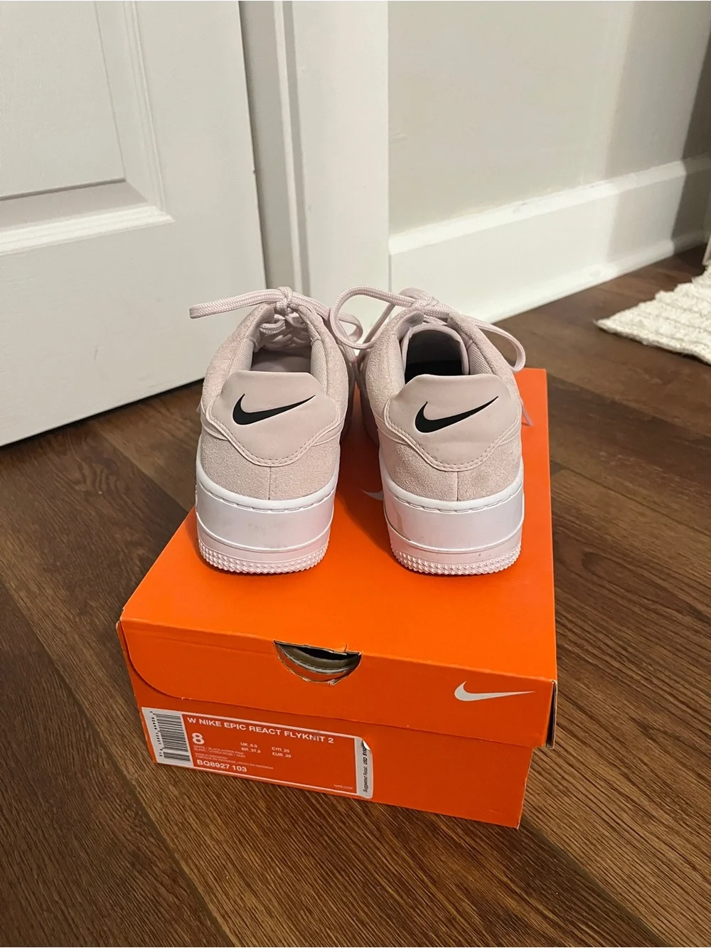 Nike Pink Suede Platform Lace-Up Sneakers